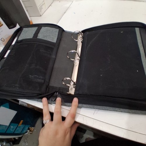 HILROY DOUBLE BOOSTER D-RING ZIPPER BINDER WITH MULTIPLE POCKETS & PEN HOLDERS - 2" - GREY (MODEL:4304982) image 3