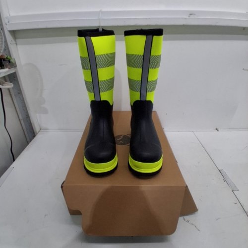 MENS TERRATRAX WATERPROOF STEEL TOE NEOPRENE MUCK MUD BOOTS WITH ANTI-SLIP OUTSOLE - 9 - YELLOW/BLACK - (STYLE: BJ02-N8) image 2