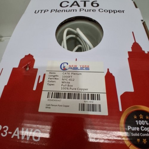 NEW YORK CABLES PLENUM NETWORKING CAT6 UTP CABLE- 1000FT - WHITE (ITEM: NYC-612) image 5