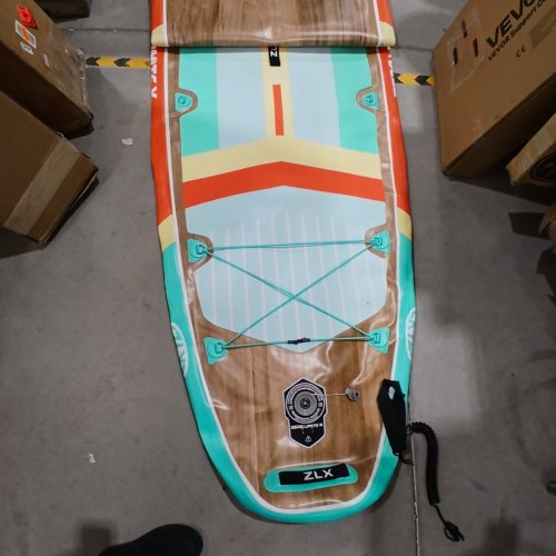 ZLX INFLATABLE STAND UP PADDLE BOARD WITH ACCESSORIES - 11FT 6" X 35" - SWUNLIT OAK / GREEN (MODEL: SUPZLX350) image 2