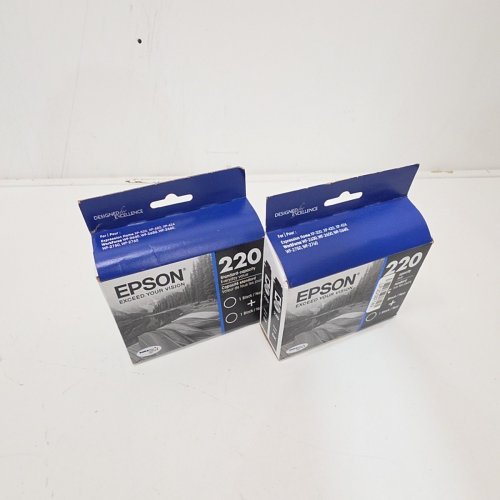 2 (2PK) EPSON 220 DURABRITE ULTRA INK STANDARD CAPACITY CARTRIDGES FOR SELECT WORKFORCE AND EXPRESSION HOME PRINTERS - BLACK (MODEL: T220120-D2) image 2