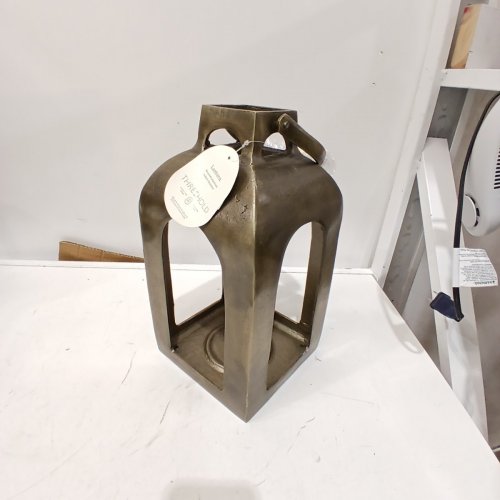 THRESHOLD RECYCLED ALUMINUM LANTERN - 13" X 6" X 6" - DARK BRONZE image 2