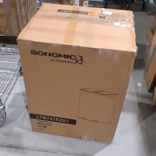 SONGMICS DUAL STEP LID TRASH CAN WITH PLASTIC INNER BUCKETS AND HINGED LIDS - 2 X 30 L BINS - SILVER (MODEL: LTB741EZ01) image 7