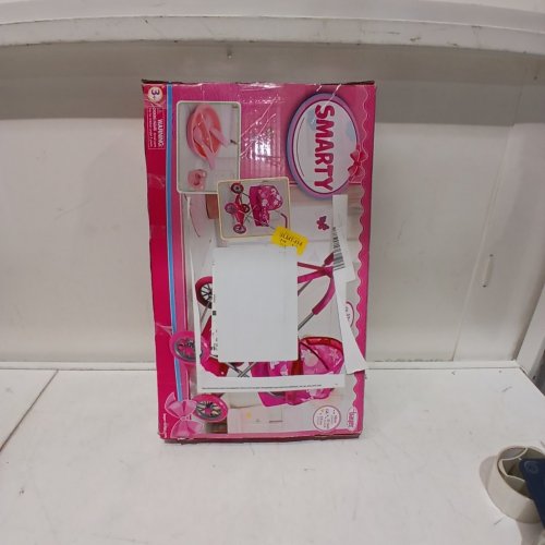 BAYER 4-WHEELED METAL BABY DOLL STROLLER - FITS 18" DOLLS - PINK/WHITE - (MODEL: 12249AB) image 3