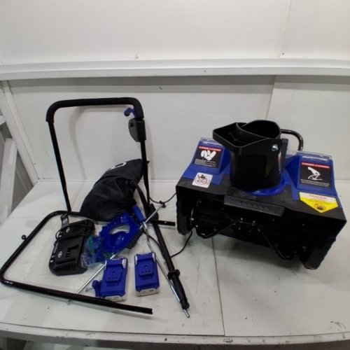 SNOWJOE 18" CORDLESS DUAL BATTERY SNOW BLOWER - 48V, 4AH, 10" CLEARING DEPTH - BLUE/BLACK (MODEL: 24V-X2-SB18) image 3