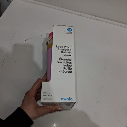 2PK OWALA FREESIP STAINLESS STEEL WATER BOTTLES WITH STRAWS - 16 OZ - PINK/BLUE/GREEN (MODEL: 2856617) image 4