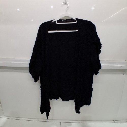 OPEN FRONT MID-LONG CARDIGAN - XXL - BLACK image 2
