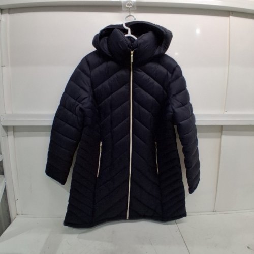 WOMEN'S MICHAEL KORS LONG PACKABLE PUFFER COAT WITH HOOD - EXTRA LARGE - MID BLUE image 2