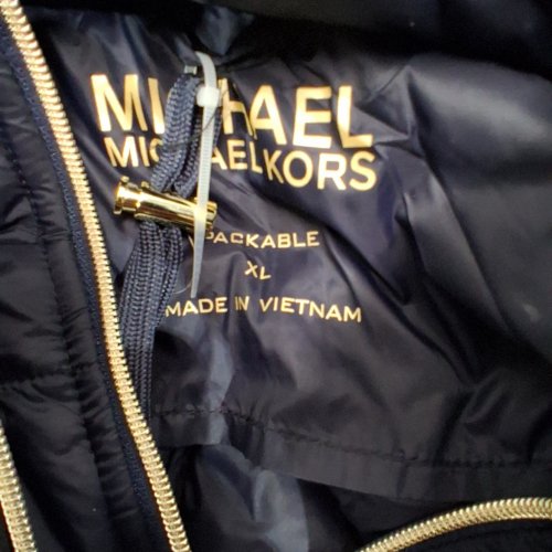 WOMEN'S MICHAEL KORS LONG PACKABLE PUFFER COAT WITH HOOD - EXTRA LARGE - MID BLUE image 4