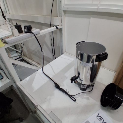 COMMERCIAL COFFEE URN DISPENSER/ELECTRIC BOILER FOR FAST BREWING - 40 CUPS - 120V - STAINLESS STEEL/BLACK (MODEL: FCMLA042) image 2