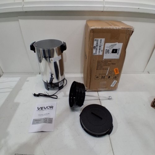 COMMERCIAL COFFEE URN DISPENSER/ELECTRIC BOILER FOR FAST BREWING - 40 CUPS - 120V - STAINLESS STEEL/BLACK (MODEL: FCMLA042) image 3
