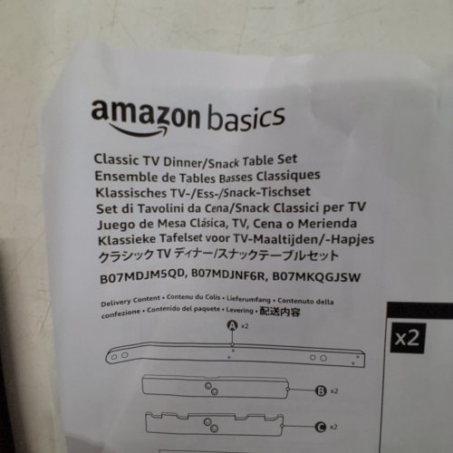 3PK AMAZON BASICS CLASSIC FOLDING TV TRAY TABLE - ESPRESSO image 2