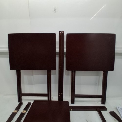 3PK AMAZON BASICS CLASSIC FOLDING TV TRAY TABLE - ESPRESSO image 5