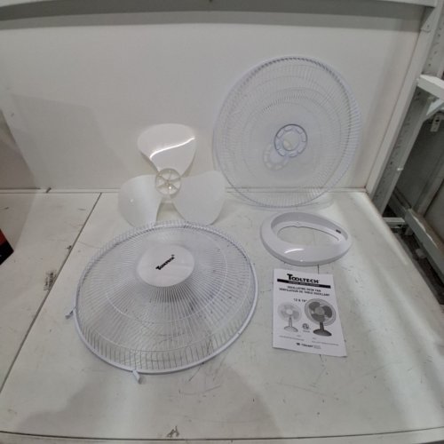 TOOLTECH 3-SPEED INDOOR OSCILLATING DESK FAN - 16" - WHITE (MODEL: 100076) image 4