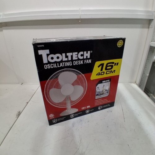 TOOLTECH 3-SPEED INDOOR OSCILLATING DESK FAN - 16" - WHITE (MODEL: 100076) image 5