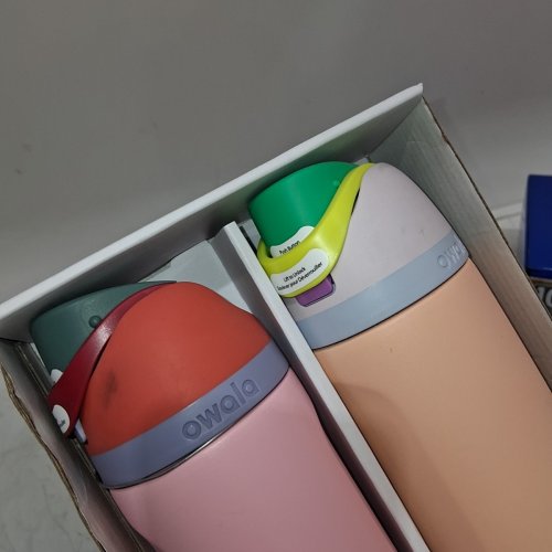 2PK OWALA STAINLESS STEEL WATER BOTTLES - 24OZ - PINK/PEACH (MODEL: 1965314) image 3