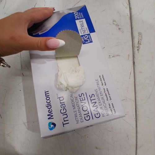 400PK MEDICOM TRUGARD NITRILE MEDICAL EXAMINATION GLOVES - LARGE - WHITE (MODEL: 1858762) image 3