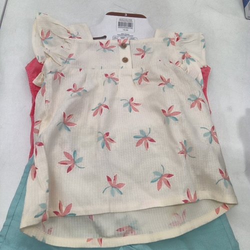 4PC GIRL'S PEKKLE 2 TOPS, 2 SHORTS OUTFIT SET - SIZE 3 - BLUE/WHITE/PINK (STYLE: 2763455) image 2