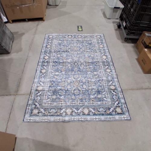OPPODREAM ULTRA SOFT VINTAGE AREA RUG WITH NON-SLIP BACKING - 5FT X 7FT - BLUE image 2