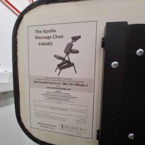 MASTER MASSAGE APOLLO PORTABLE MASSAGE CHAIR - 19" X 29" X 50" - BLACK - (MODEL: 46485P) image 4