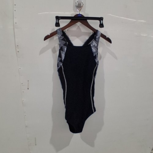 WOMEN'S STRIPED ONE-PIECE SWIMSUIT - MEDIUM - BLACK/WHITE image 2