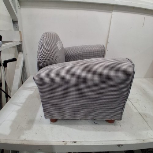 KEET PERSONALIZED KIDS GINGHAM CLUB CHAIR - EMBROIDERED WITH NAME "MIRAN" - GRAY CHECK image 5