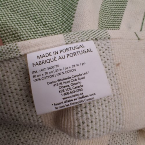 4PK MADE IN PORTUGAL KITCHEN TOWELS - 20" X 28" - GREEN/WHITE AND BOTANICAL PATTERN image 2