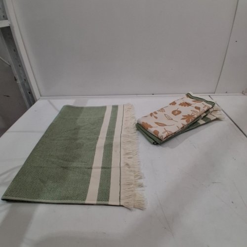 4PK MADE IN PORTUGAL KITCHEN TOWELS - 20" X 28" - GREEN/WHITE AND BOTANICAL PATTERN image 3