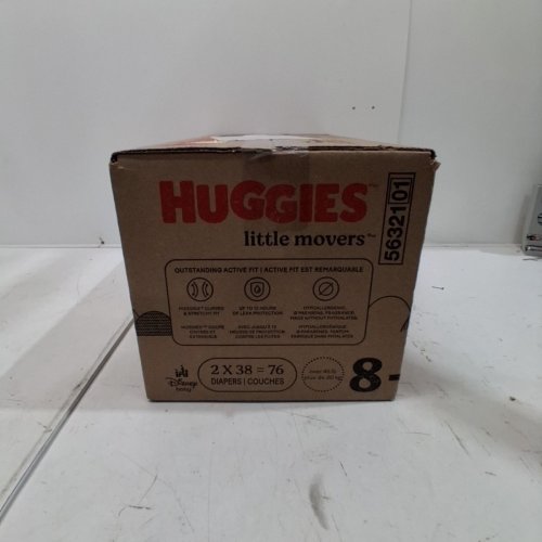 76PK HUGGIES LITTLE MOVERS DIAPERS CURVED AND STRETCHY FIT - SIZE 8 - DISNEY LION KING image 3