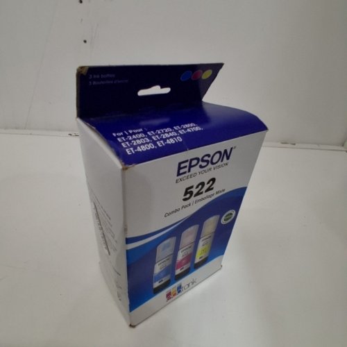 3PC EPSON 522 COMBO PACK INK REFILL BOTTLES FOR SELECT ECOTANK PRINTERS - 65ML EACH - CYAN, MAGENTA, YELLOW (MODEL: T522520-S/CP) image 2
