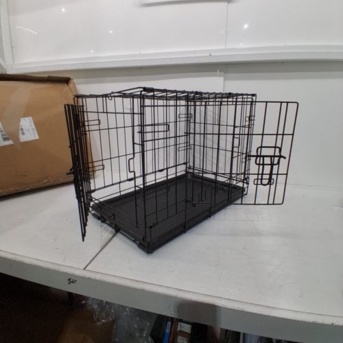 MIDWEST ICRATE DOUBLE DOOR & DIVIDER FOLDING METAL DOG CRATE WITH LEAK PROOF TRAY, X-SMALL/22.51" X 13.5" X 16" - BLACK (MODEL: 1522DD) image 2