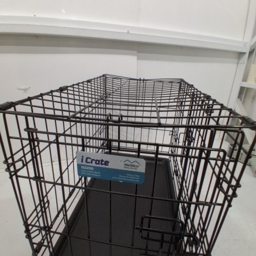 MIDWEST ICRATE DOUBLE DOOR & DIVIDER FOLDING METAL DOG CRATE WITH LEAK PROOF TRAY, X-SMALL/22.51" X 13.5" X 16" - BLACK (MODEL: 1522DD) image 4
