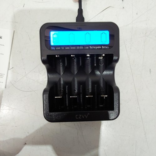 4PK CZVV RECHARGEABLE AA BATTERIES WITH SMART LCD CHARGER - 1.5 V- 3500MWH - BLACK (MODEL: Q032) image 2