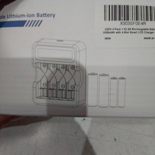 4PK CZVV RECHARGEABLE AA BATTERIES WITH SMART LCD CHARGER - 1.5 V- 3500MWH - BLACK (MODEL: Q032) image 4