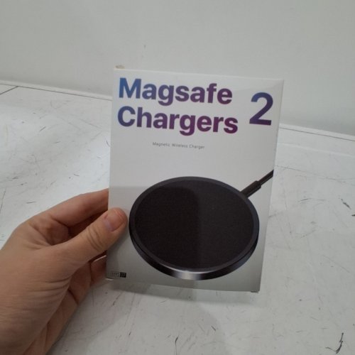 2PK MAGEASE MAGNETIC WIRELESS CHARGER - CHARGING PAD COMPATIBLE WITH IPHONE 16/15/14/13/12 SERIES AND AIRPODS 3/2/PRO, WITH USB-C CABLE AND USB-A CONVERTER - WHITE/GREY (MODEL: HYS07) image 3