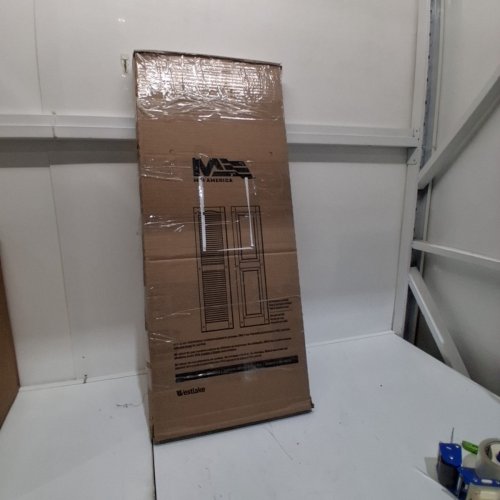 2PC MID AMERICA PLASTIC LOUVERED EXTERIOR SHUTTERS - 12" X 52" - CREAM image 4
