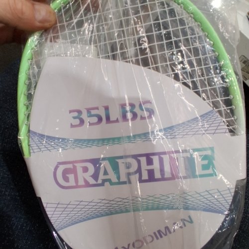 YODIMAN GRAPHITE BADMINTON RACKET - 35 LBS - 26.5" - GREEN AND WHITE image 2