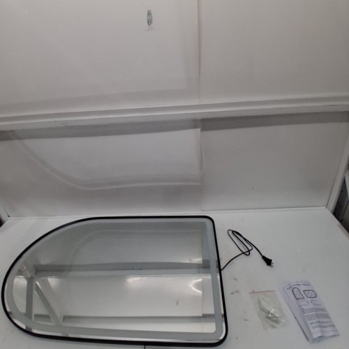 OUMUSU ARCHED LED BATHROOM MIRROR WITH TOUCH CONTROLS & ANTI-FOG FUNCTION - BLACK (MODEL: DP701_2436) image 3