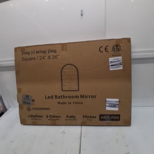 OUMUSU ARCHED LED BATHROOM MIRROR WITH TOUCH CONTROLS & ANTI-FOG FUNCTION - BLACK (MODEL: DP701_2436) image 5