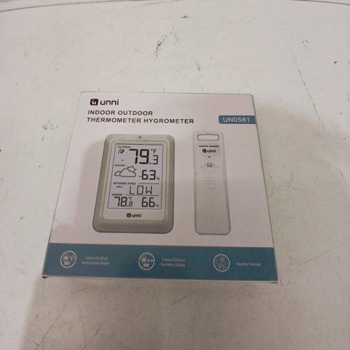 UNNI WIRELESS WEATHER STATION WITH OUTDOOR SENSOR - 330FT RANGE, INDOOR/OUTDOOR TEMPERATURE HUMIDITY MONITOR, BACKLIT (MODEL: UN0585) image 2