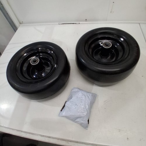 2PK LAWN MOWER TIRES WITH RIM FLAT-FREE FOR VARIOUS MODELS 11"X6.00 X 5" RIM - BLACK image 2