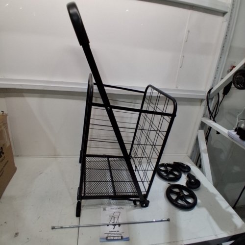 SERENELIFE COMPACT FOLDING SHOPPING/UTILITY CART WITH SWIVEL WHEELS AND REMOVABLE LINER - 110LB CAPACITY - BLACK - (MODEL: SLSPCART60) image 2