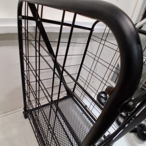 SERENELIFE COMPACT FOLDING SHOPPING/UTILITY CART WITH SWIVEL WHEELS AND REMOVABLE LINER - 110LB CAPACITY - BLACK - (MODEL: SLSPCART60) image 4