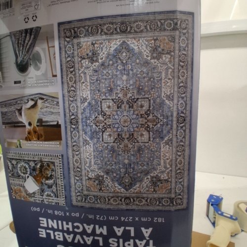 WYATT & ASH IMAGINE CHENILLE WASHABLE AREA RUG - 9FT X 6FT - BLUE (MODEL: 1737288) image 3