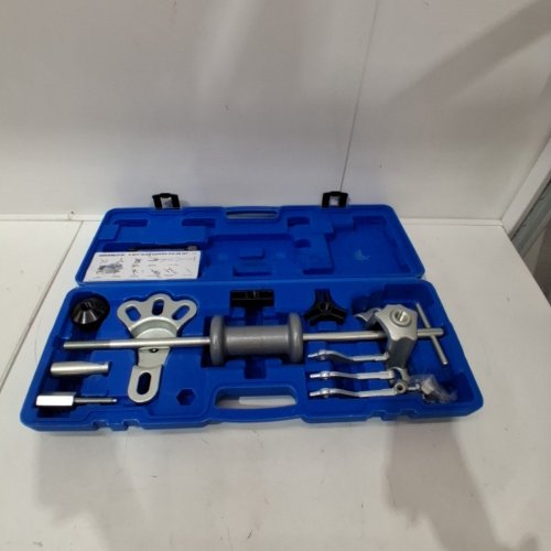 12PC DAYUAN 9 WAY SLIDE HAMMER AXLE BEARING DENT HUB PULLER SET - FOR USE WITH 5/8" - 18 THREAD SLIDE HAMMER ATTACHMENTS - BLUE (MODEL: YT- 98023-BLU) image 2