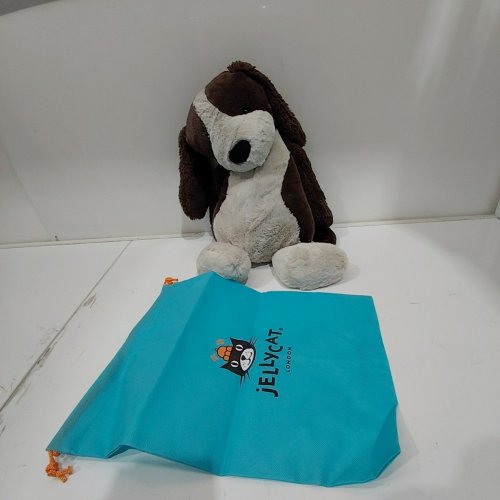 JELLYCAT BASHFUL FUDGE PUPPY PLUSH DOG TOY - BROWN / CREAM (STYLE: BAS3SPAN) image 2