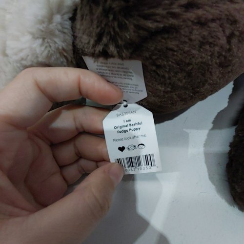 JELLYCAT BASHFUL FUDGE PUPPY PLUSH DOG TOY - BROWN / CREAM (STYLE: BAS3SPAN) image 3