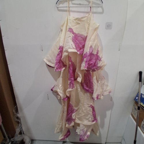 WOMEN'S ELLIAR ROVA TIERED GOWN DRESS - MEDIUM - PINK/CREAM (STYLE: EC6032606) image 3