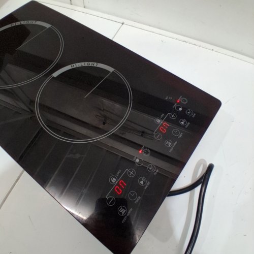 ELECTRIC STOVE HOT PLATE FOR COUNTERTOP WITH 2 BURNERS - 12" X 21", 2000W - BLACK (MODEL: ND-GA19001) image 2