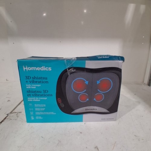 HOMEDICS 3D SHIATSU DEEP KNEADING BODY MASSAGER WITH HEAT AND 2 ROTATING HEADS - 120V - 35W - BLACK (MODEL: SP-104HA-CA) image 4